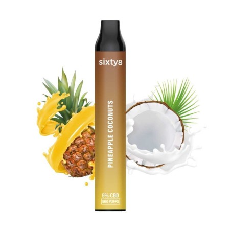 Puff CBD Pineapple Coconuts 5% | Aromă Exotică Sixty8