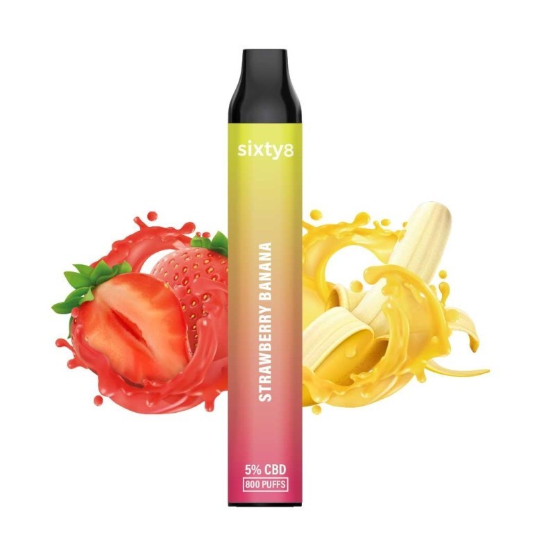 Puff CBD Strawberry Banana 5% | Căpșună Banană Sixty8