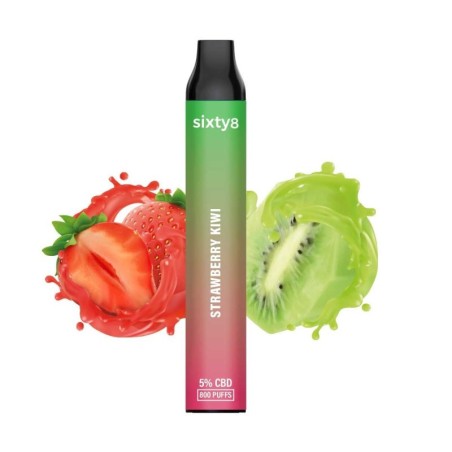Puff CBD Strawberry Kiwi 5 % | Căpșună Kiwi | Sixty8